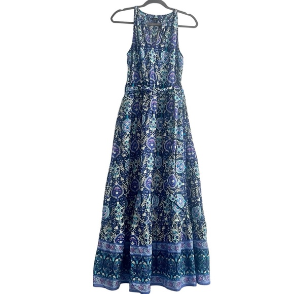 TALBOTS 100% Cotton Maxi Dress- Floret Medallion Size 6 - Picture 2 of 11